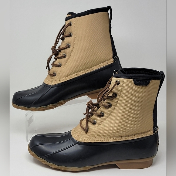 Sperry STS 24642 Men's  SeaCycled Black Brown Saltwater Duck Boot US Size 11 New - Picture 3 of 11
